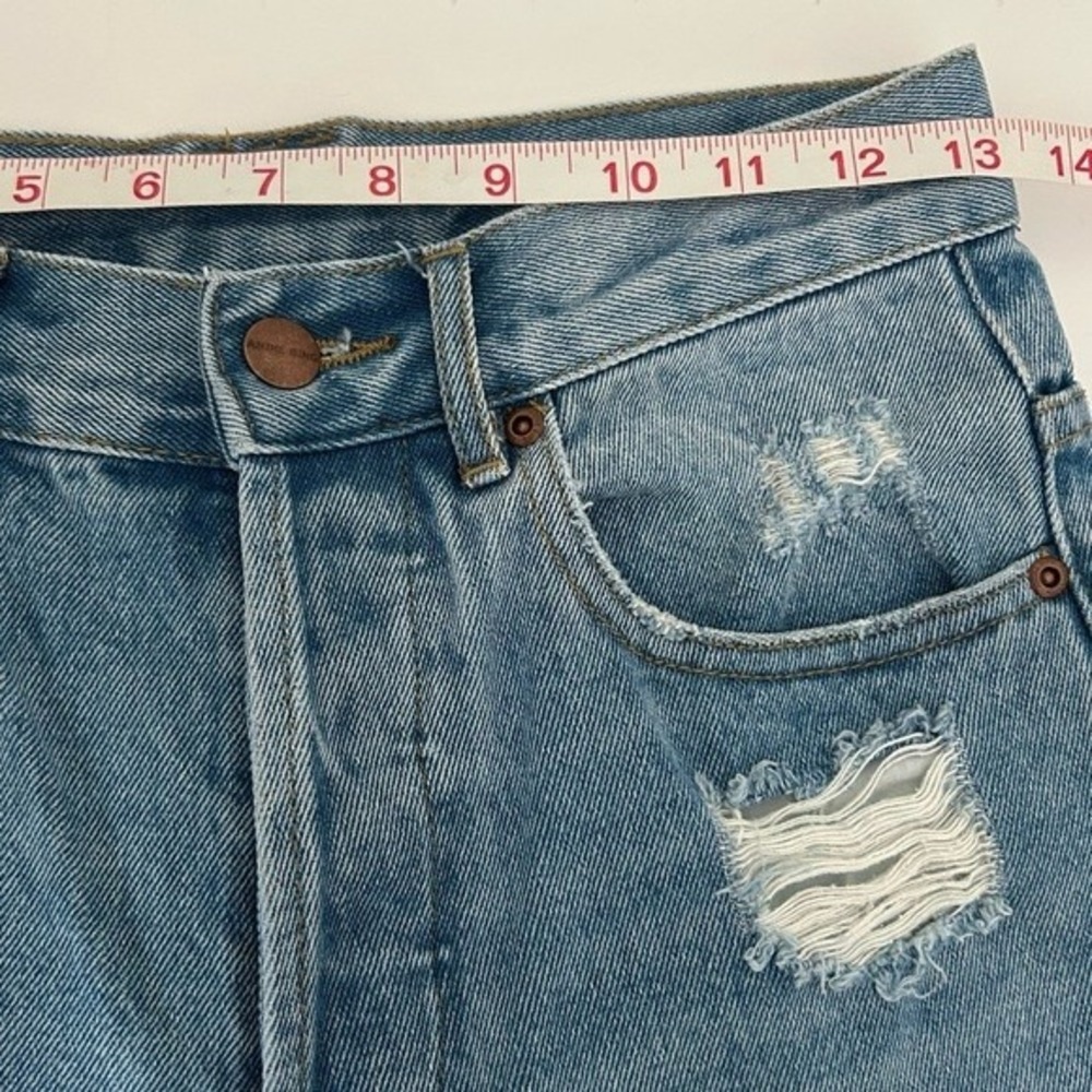 Anine Bing High Rise Straight Leg Distressed Cropped Cotton Denim Jeans Size 26 - Picture 8 of 12